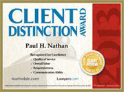 Logo Recognizing The Law Offices of Paul H. Nathan's affiliation with Client Distinction Award