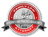 Logo Recognizing The Law Offices of Paul H. Nathan's affiliation with Attorney and Practice Magazine's Top 10 Family Law Attorneys